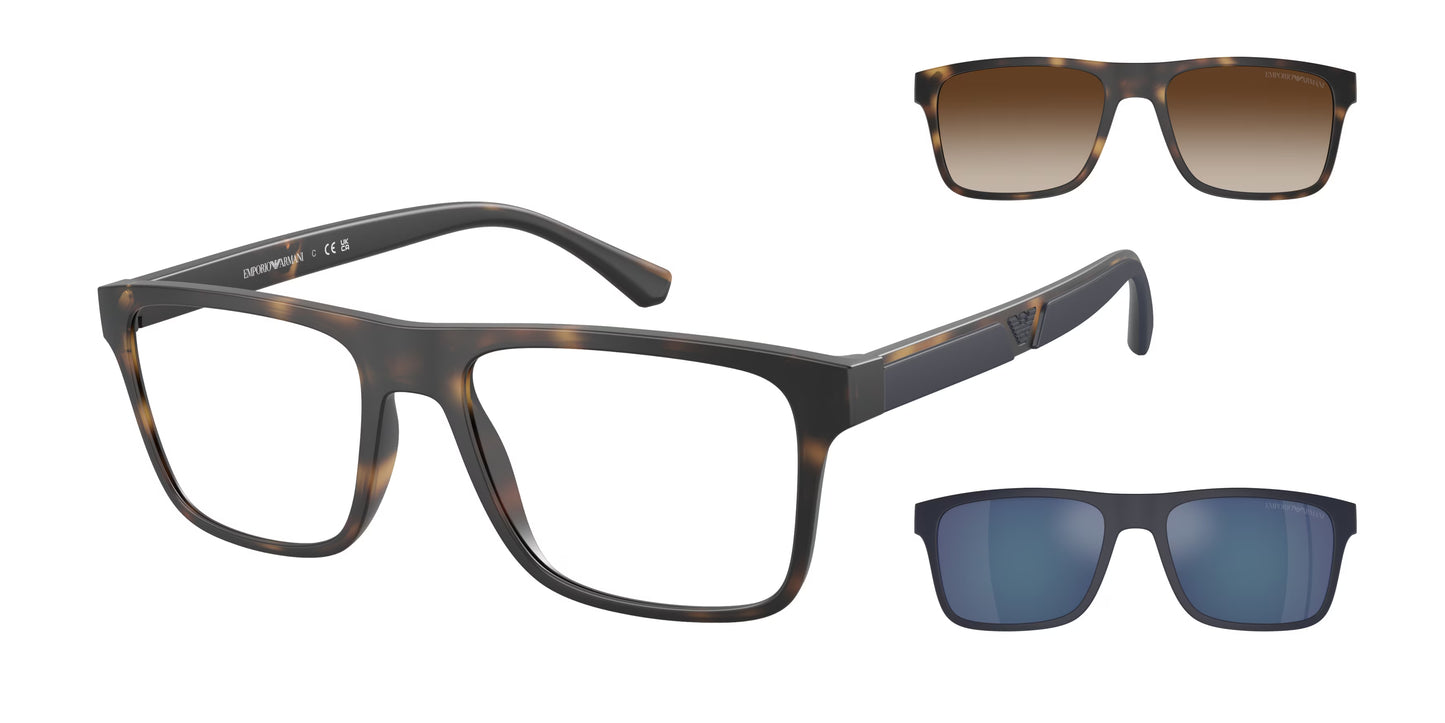 Occhiali da Vista Emporio Armani EA4115 Unisex – 2 Clip Magnetiche per il Sole