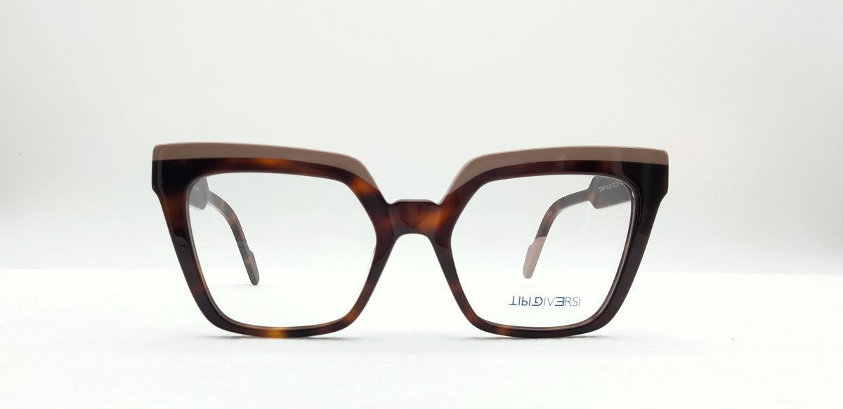 Occhiali da Vista Tipi Diversi 6437 – Cat Eye Squadrato in Havana e Beige
