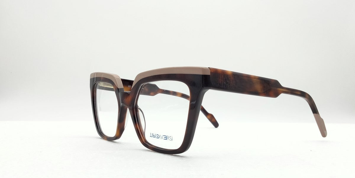 Occhiali da Vista Tipi Diversi 6437 – Cat Eye Squadrato in Havana e Beige