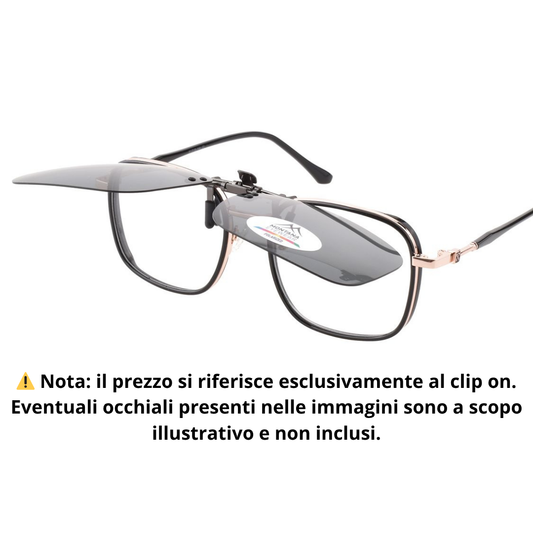 Clip-On Polarizzato Oversize Flip-Up – Design Avvolgente e Massima Copertura