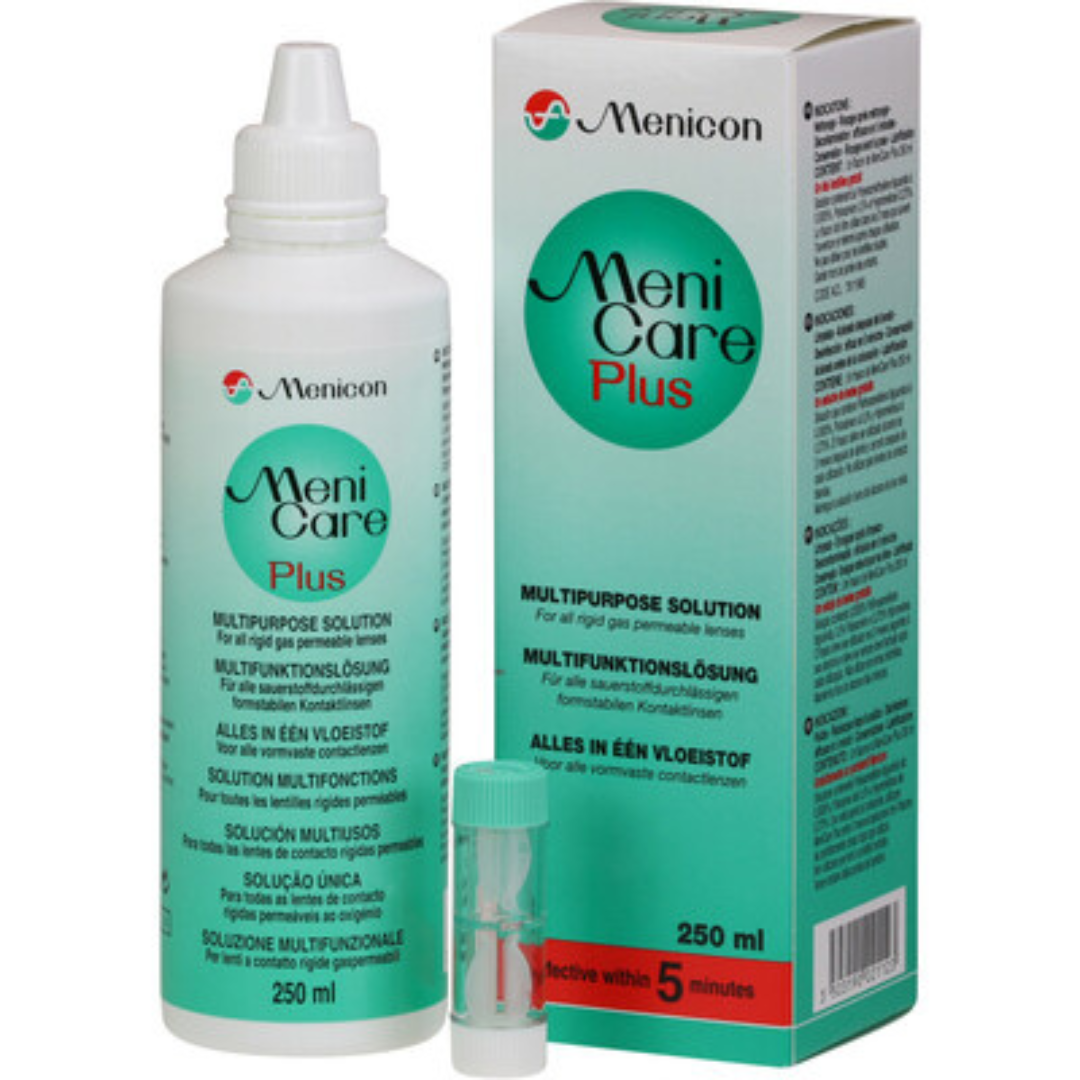 Menicare Plus RGP 250 ml – Soluzione Unica per Lenti a Contatto Rigide Gas Permeabili