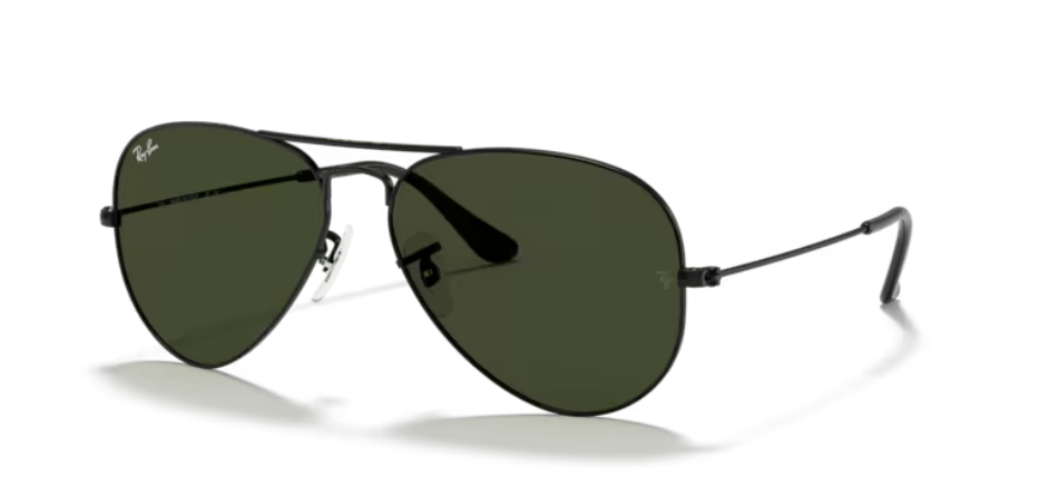Occhiali da Sole Ray-Ban 3025 - Aviator | nero con lenti verdi G-15