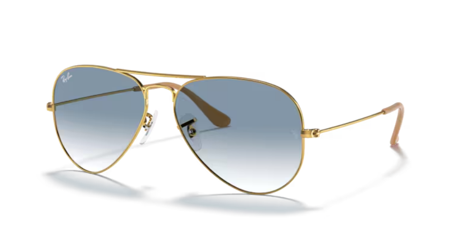 Occhiali da Sole Ray-Ban 3025 - Aviator | oro con lenti sfumate azzurro