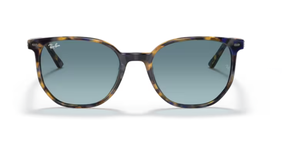 Occhiali da Sole Ray-Ban Elliot 2197 | squadrati con montatura Havana giallo/blu e lenti blu sfumato