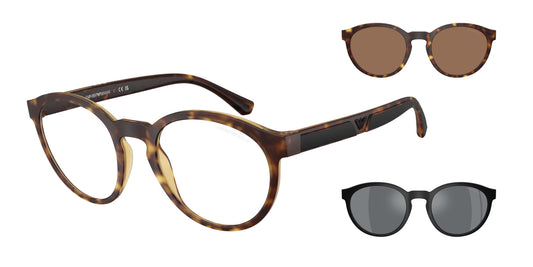 Occhiale Emporio Armani EA4152 con Doppia Clip Tonda – Sistema 2 in 1 Versatile