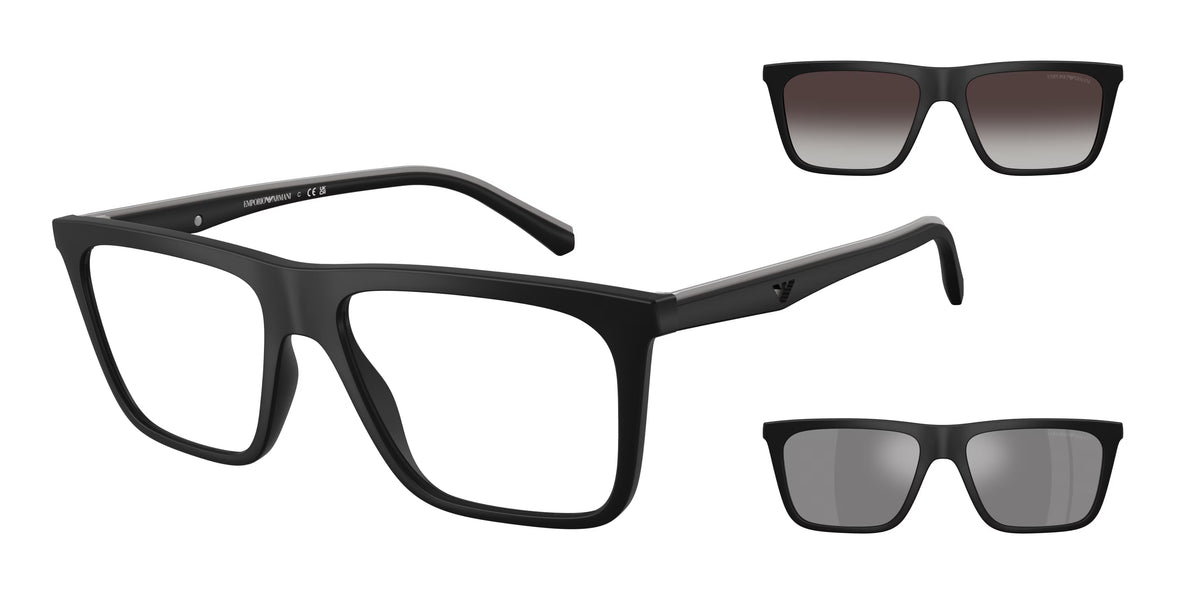 Occhiali da Vista Emporio Armani EA4258 Unisex – 2 Clip Magnetiche per il Sole