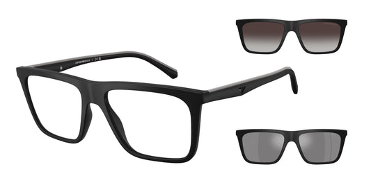 Occhiali da Vista Emporio Armani EA4258 Unisex – 2 Clip Magnetiche per il Sole