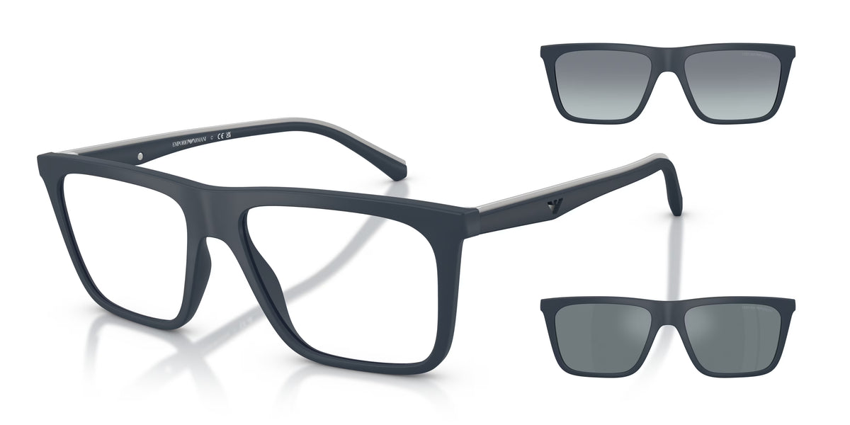 Occhiali da Vista Emporio Armani EA4258 Unisex – 2 Clip Magnetiche per il Sole