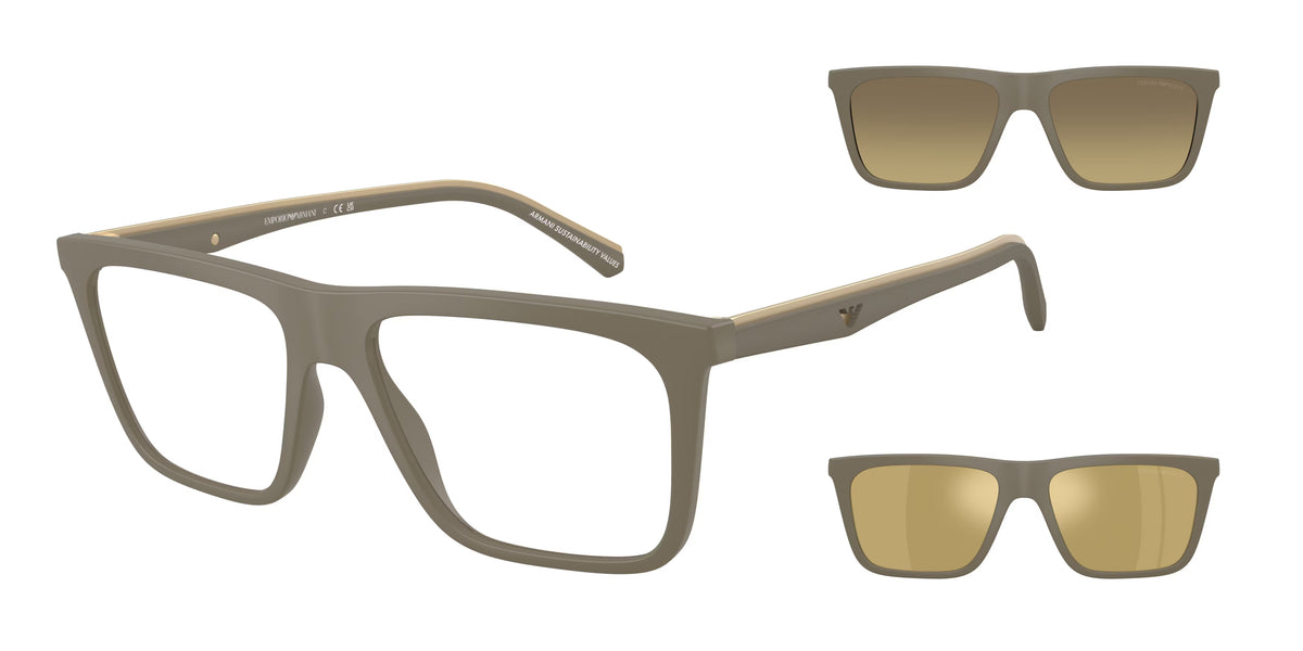 Occhiali da Vista Emporio Armani EA4258 Unisex – 2 Clip Magnetiche per il Sole