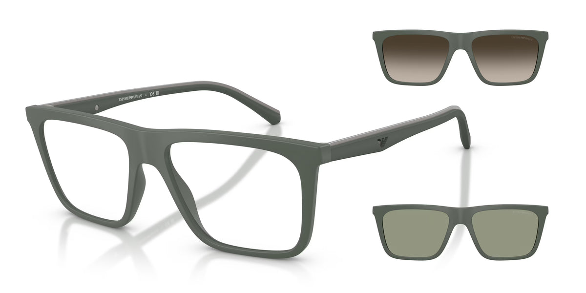 Occhiali da Vista Emporio Armani EA4258 Unisex – 2 Clip Magnetiche per il Sole
