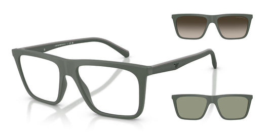 Occhiali da Vista Emporio Armani EA4258 Unisex – 2 Clip Magnetiche per il Sole