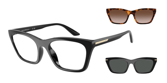 Occhiali da Vista Emporio Armani EA4274BU con 2 Clip-on da Sole