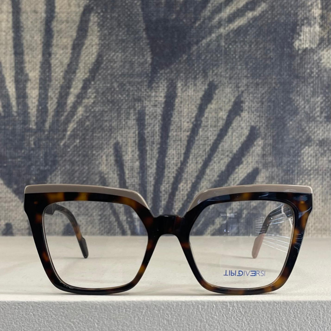 Occhiali da Vista Tipi Diversi TD6437 – Cat Eye Squadrato in Havana e Beige