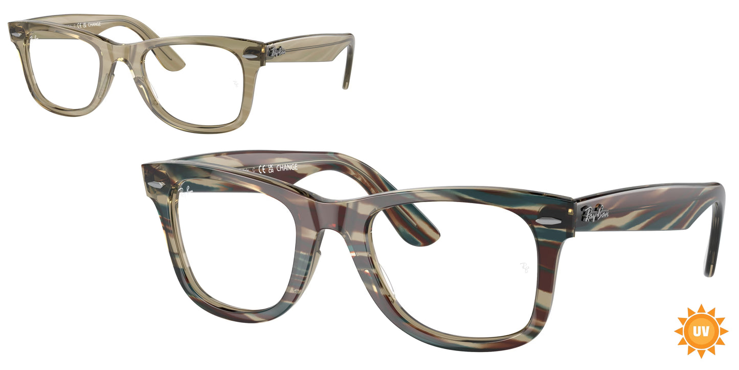 Occhiale da vista Ray-Ban RX4340V Wayfarer Ease – Edizione Change: il classico che si trasforma con la luce