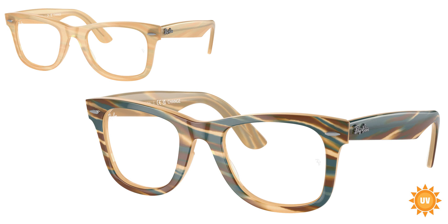 Occhiale da vista Ray-Ban RX4340V Wayfarer Ease – Edizione Change: il classico che si trasforma con la luce