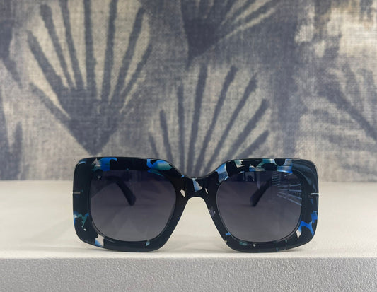 Occhiali da Sole donna squadrati UNDERGROUND – Montatura Havana/Nero/Blu | POLARIZZATI JES1034