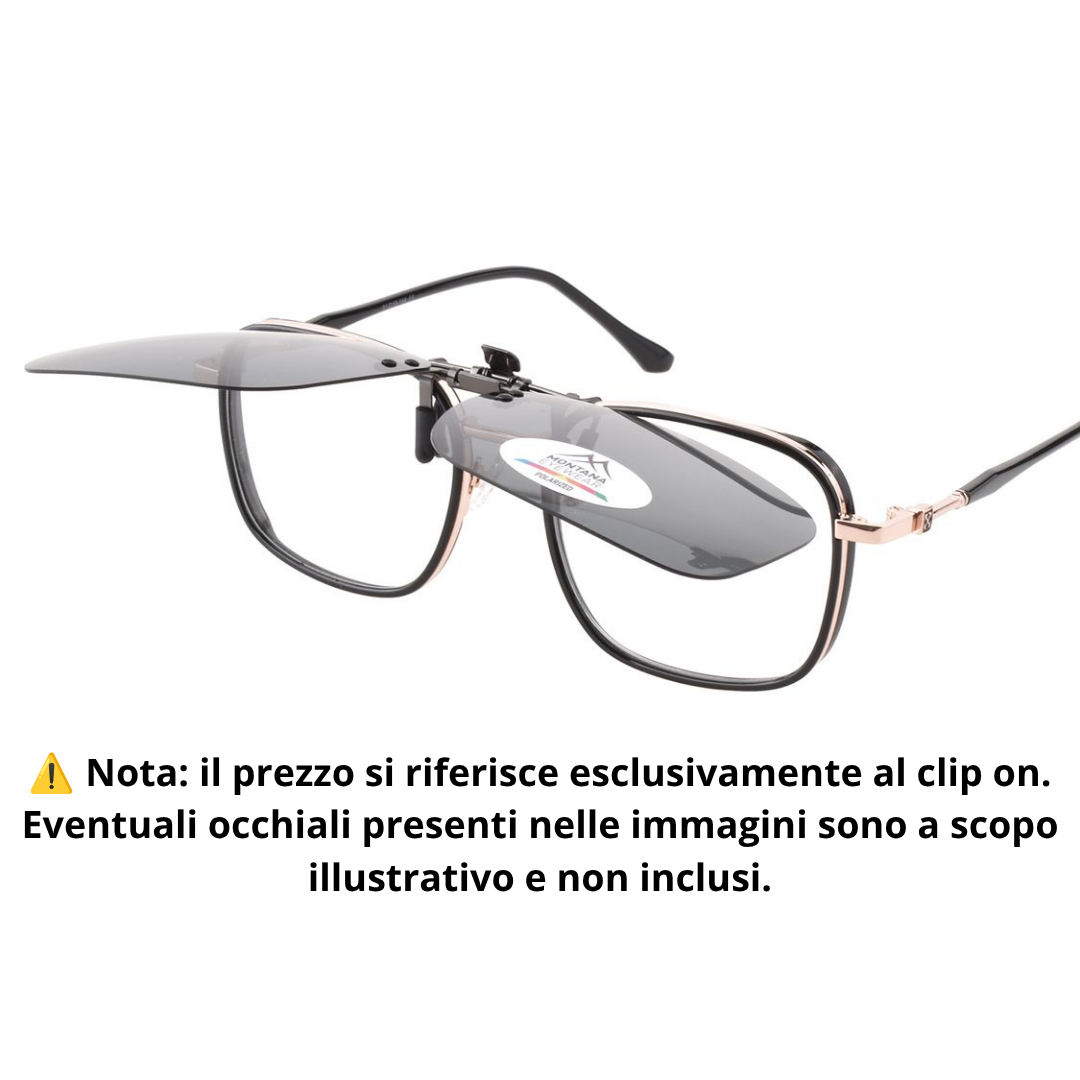 Clip-On Polarizzato Ribaltabile Rotondo per Occhiali da Vista – Lenti Flip-Up