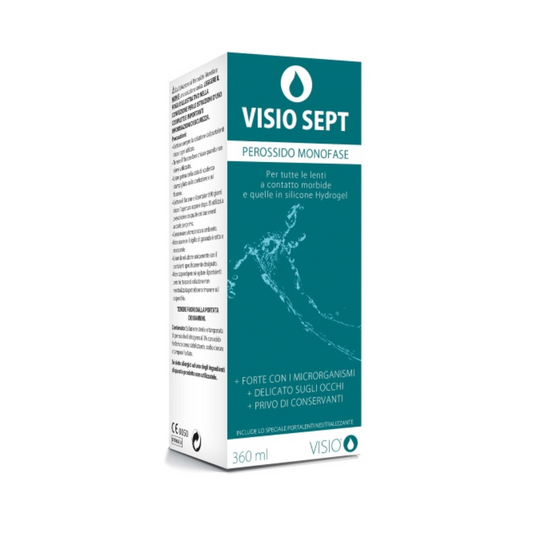 VisioSept Soluzione al Perossido – Disinfezione Profonda Lenti a Contatto Morbide 360 ml