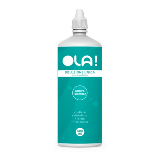 Ola! Soluzione Isotonica Comfort Green 500 ml – Liquido Disinfettante con Allantoina per Lenti a Contatto Morbide