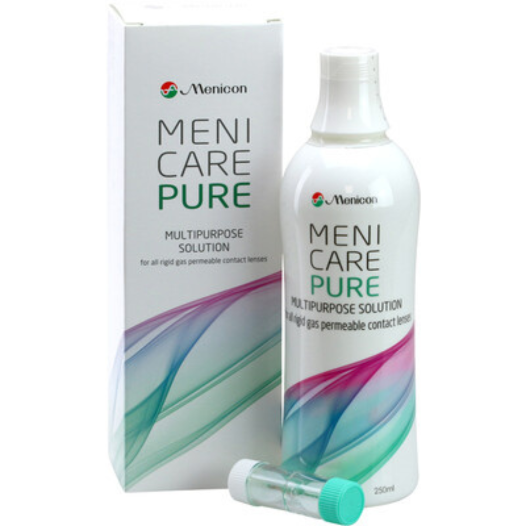 Menicare Pure RGP 250 ml – Soluzione Multiuso per Lenti a Contatto Rigide Gas Permeabili