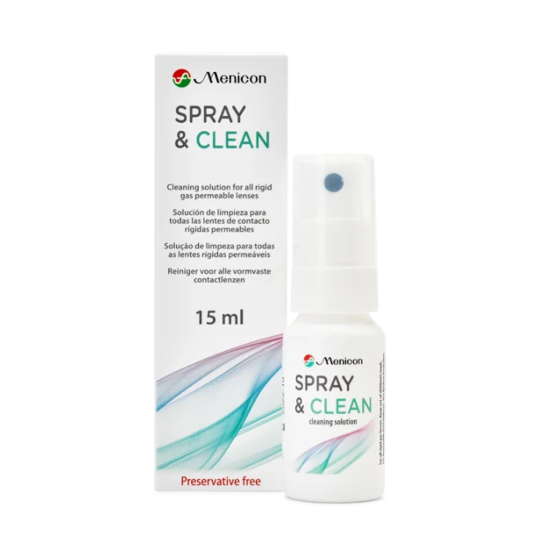 Menicon Spray&Clean RGP 15 ml – Soluzione Spray Detergente per Lenti Rigide Gas Permeabili