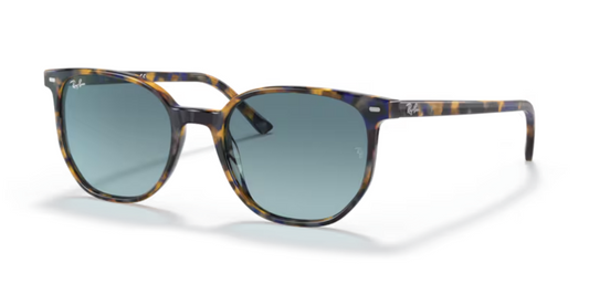 Occhiali da Sole Ray-Ban Elliot 2197 | squadrati con montatura Havana giallo/blu e lenti blu sfumato